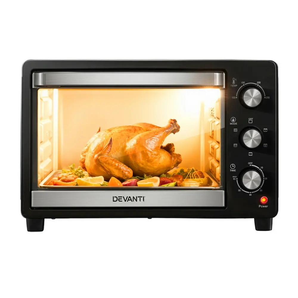 Devanti 30L Convection Oven Electric Fryer Ovens 1600W 1