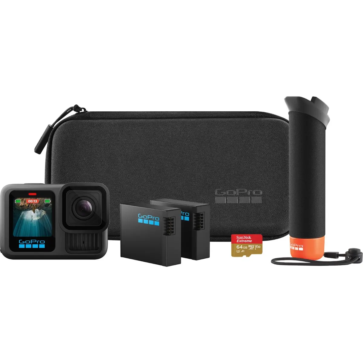 Gopro Hero13 Black 5.3K Hypersmooth 6.0 Action Cam Accessory Bundle 1