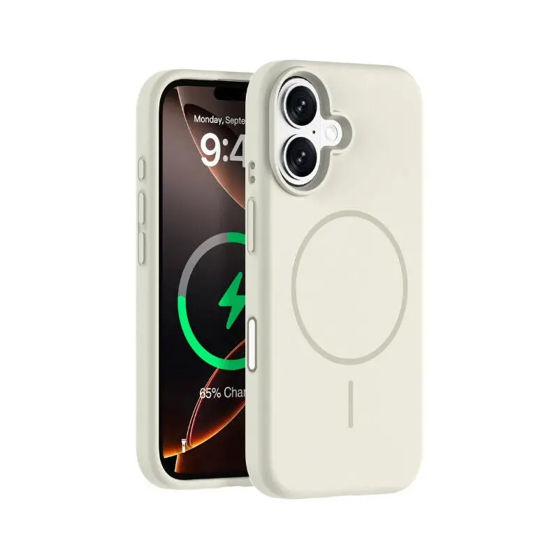 Ishield Ultra Magsafe Liquid Silicon Snap Case Iphone 16 White 1