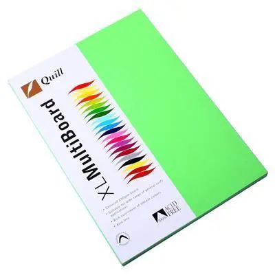 Quill Xl Multiboard Paper 210Gsm A4 Pack 50 (Lime) 1