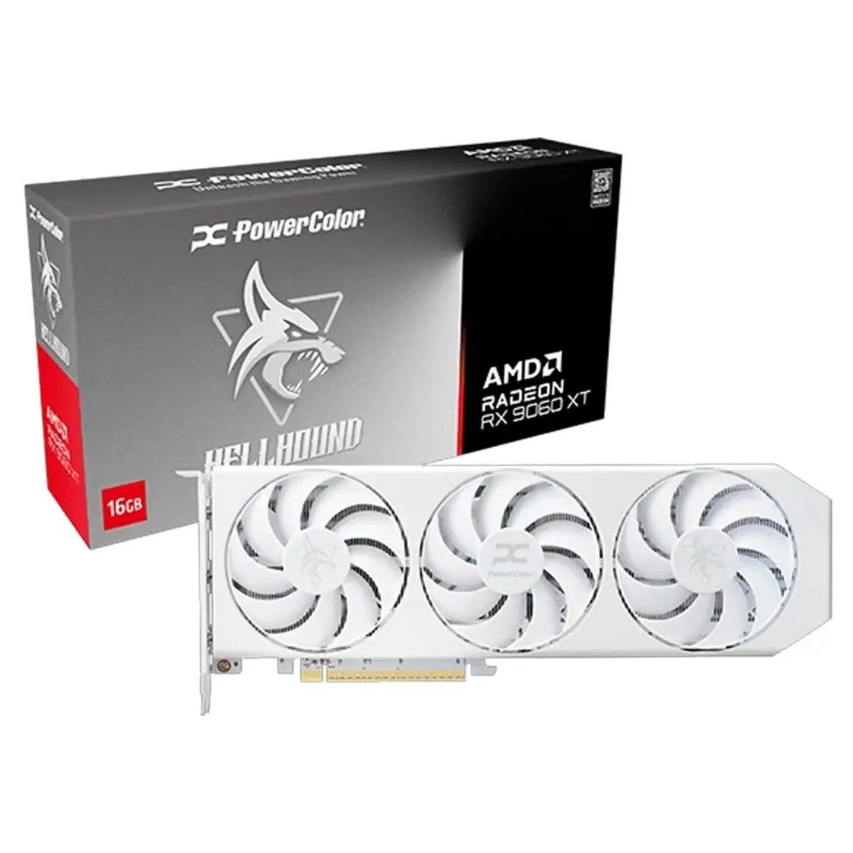 Powercolor Hellhound Radeon Rx 9060 Xt White Oc 16Gb Gddr6 Graphics Card 1