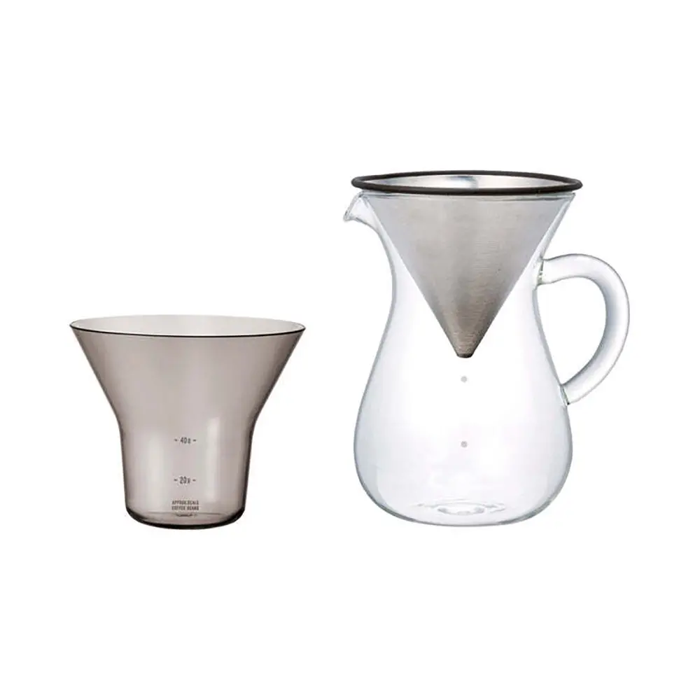 Kinto Scs-02 Coffee Glass Carafe 3-Piece Set 600Ml With S/S Filter Holder 1