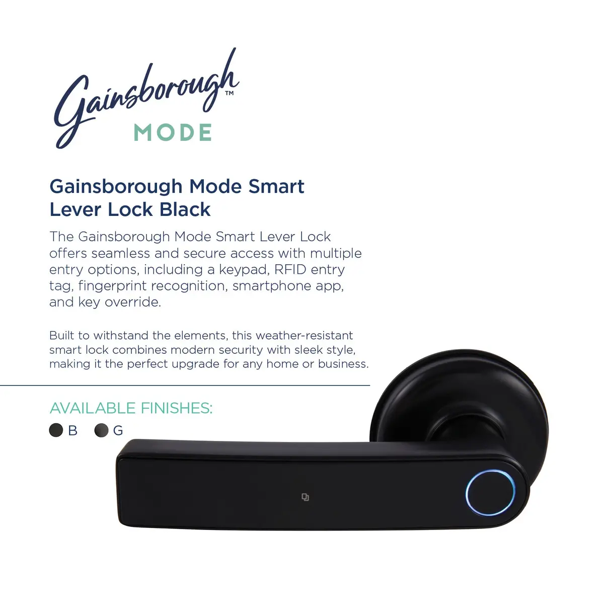 Gainsborough Mode Smart Lever (Matte Black) 2