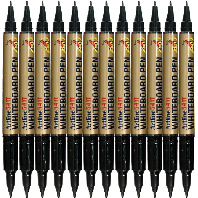 Artline 541T Dual Nib Whiteboard Markers - Black (Box 12) 1