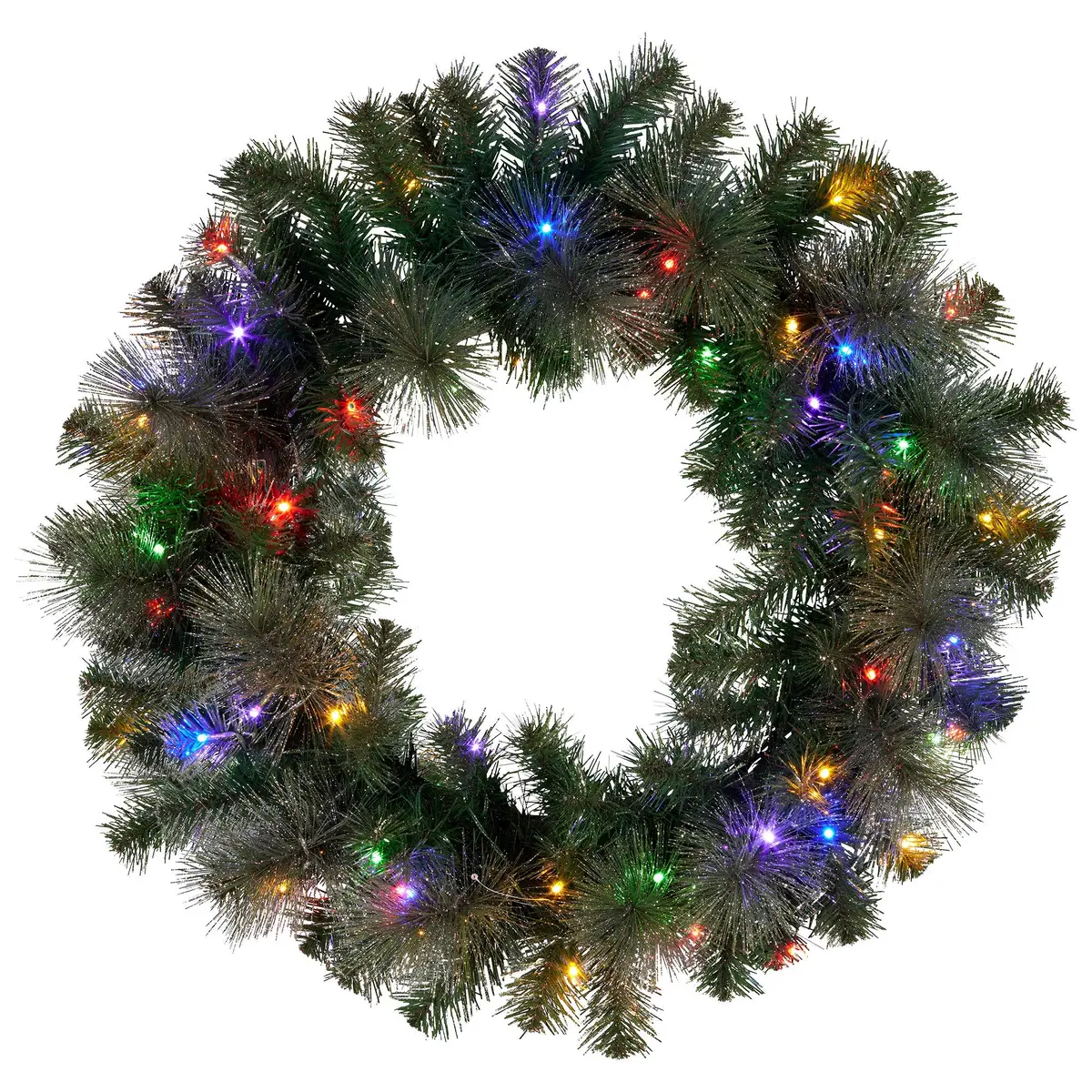 Christabelle 61Cm Christmas Wreath Led Lights Glittery Gold Pine Front Door Decoration Ornament 1