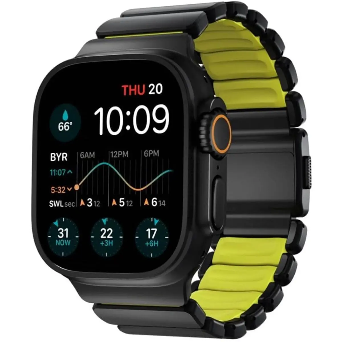 Nomad Stratos Apple Watch Band 49Mm For Apple Watch Ultra 1 & 2 (Black/Volt) 1