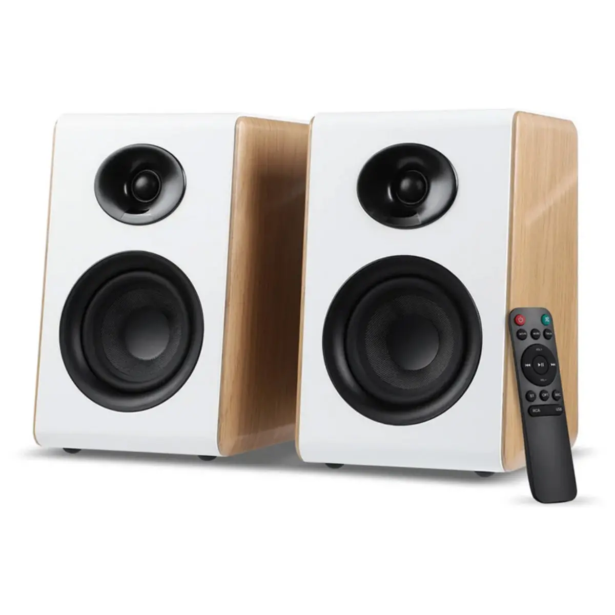 Aiyima S600 100W Active Bookshelf Bluetooth Speakers (White) 1