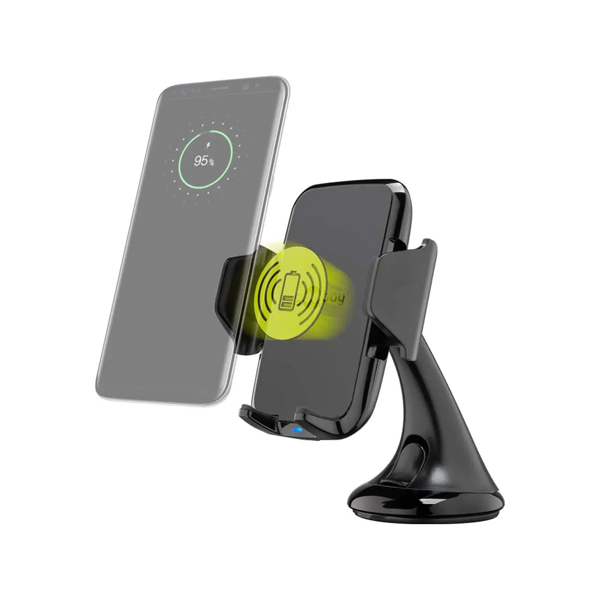 Goobay Wireless Fast Charging Window Mount Phone Holder 10W (Black) 1