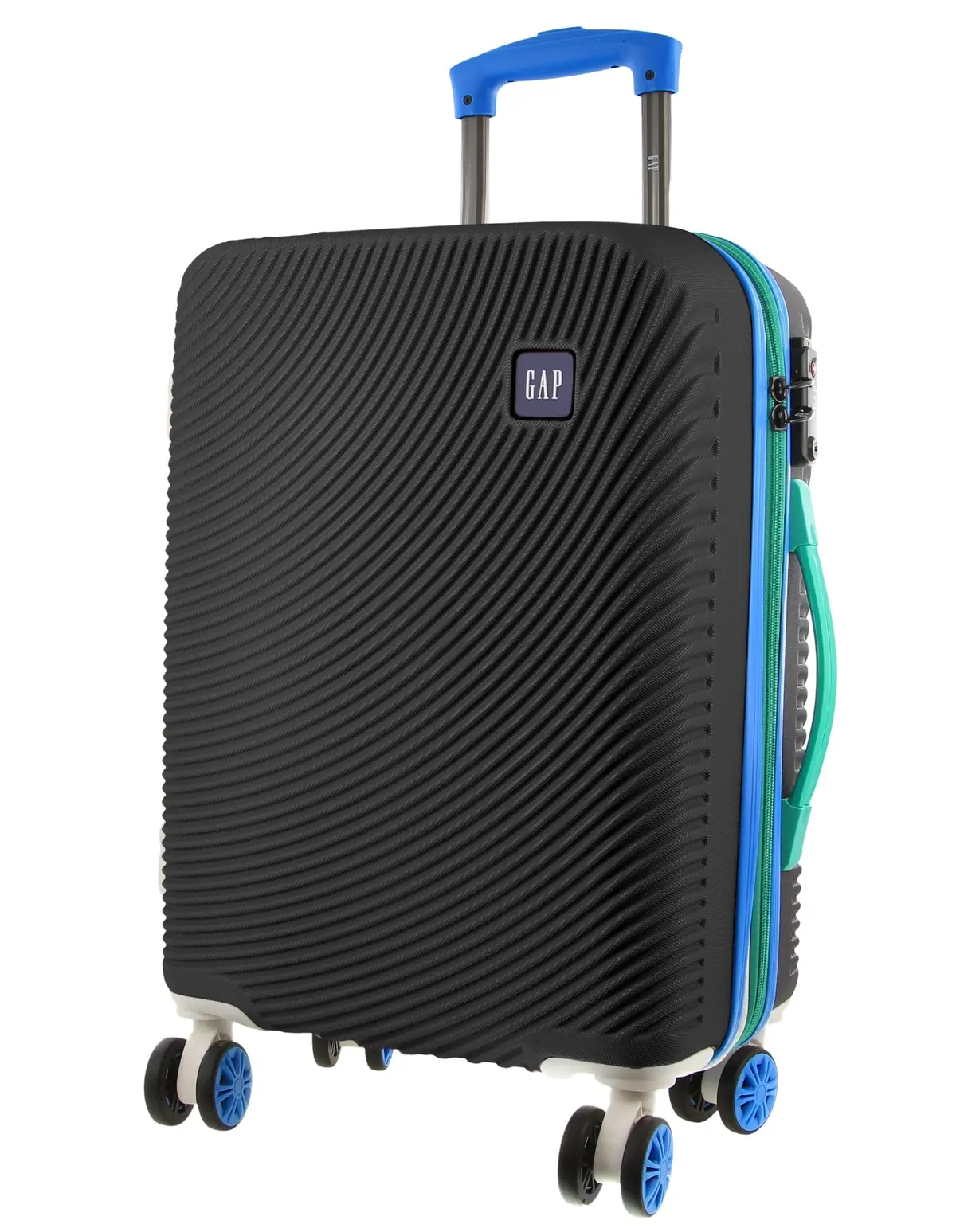 Gap Stripe Hard-Shell Cabin Suitcase Tsa Lock Luggage 56X35cm Black 1