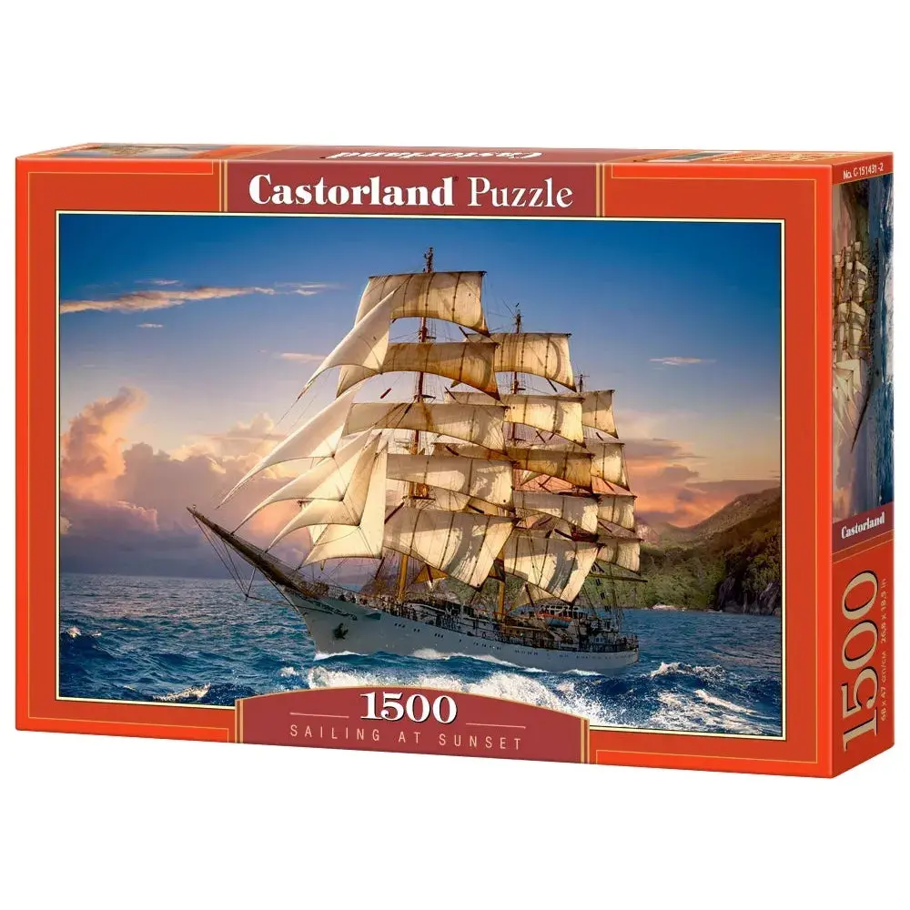 Castorland 1500-Pieces Sailing At Sunset Puzzle 1