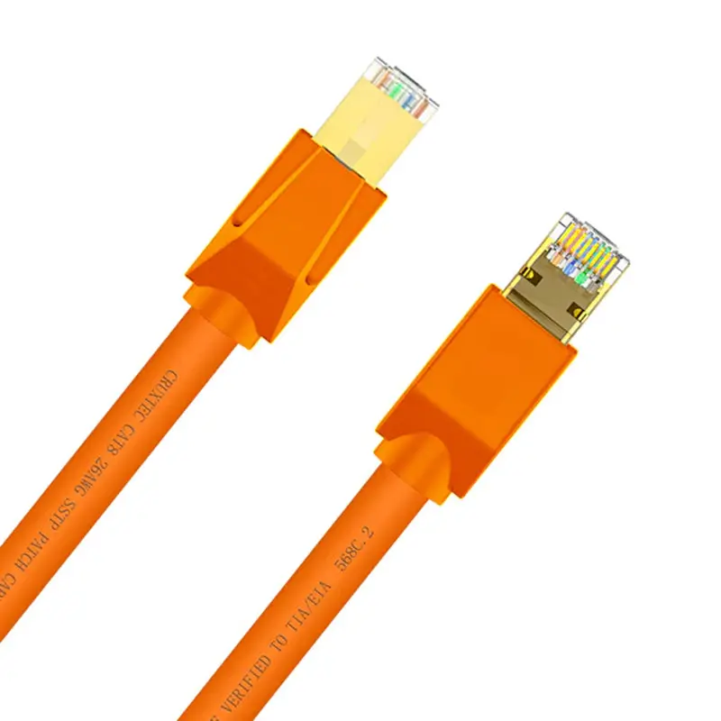 Cruxtec Cat8 Triple Shielding Ethernet Cable 30Cm Orange 1