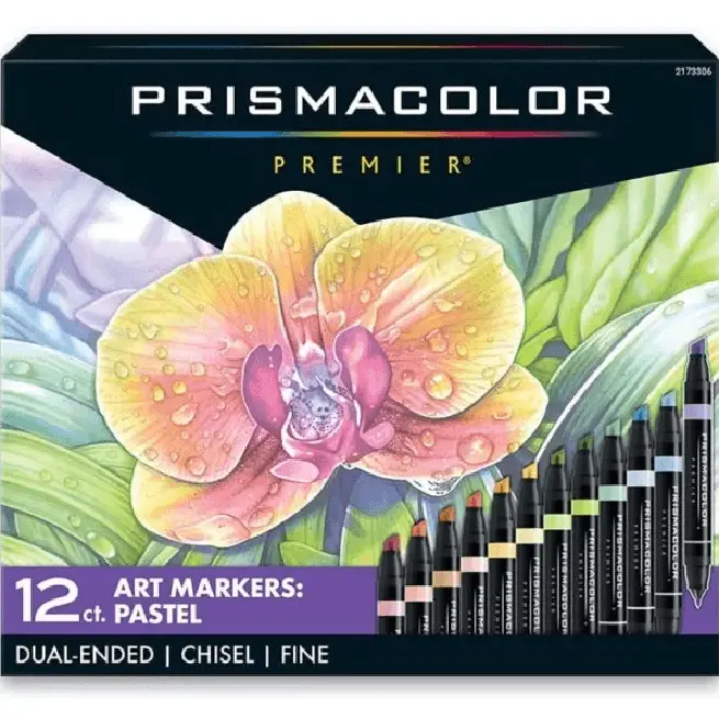 Prismacolor Premier Double Sided Pastel Art Markers Brush Chisel Tip Dual End 12 Pack 1