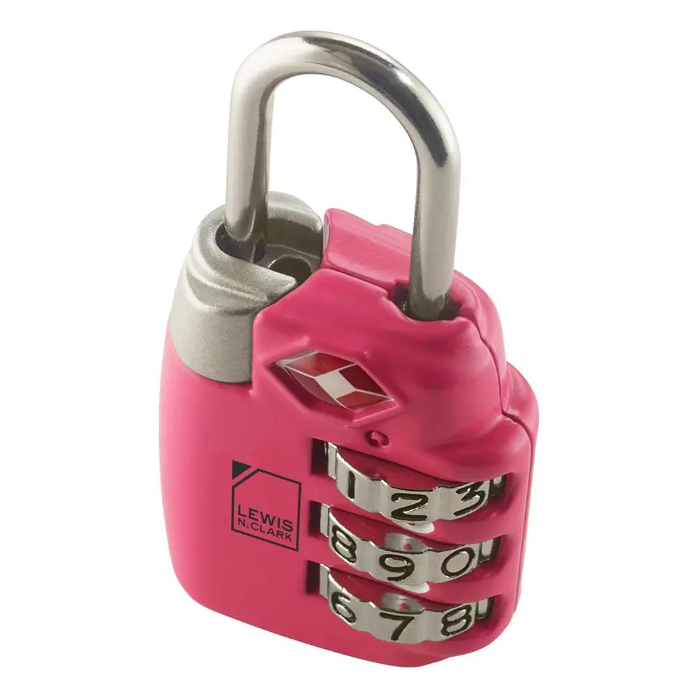 Lewis N. Clark Tsa Combination Secure Padlock For Suitcase & Luggage Pink 1