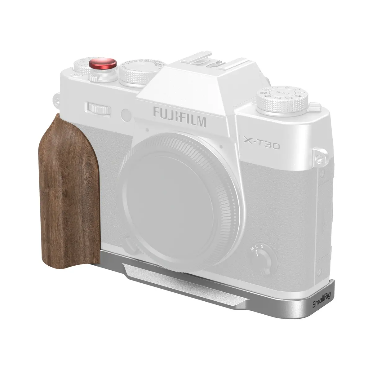Smallrig L-Shaped Mount Plate With Wooden Handle For Fujifilm X-T30 / X-T30 Ii / X-T30 Iii (Silver) 5667 1