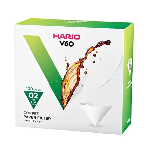 Hario V60 Retail White Paper Filters - 2 Cup / 100 Pcs 1
