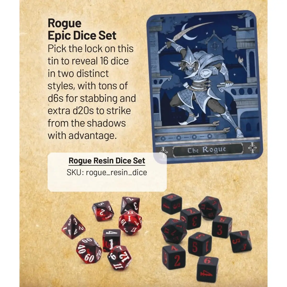 Dungeons & Dragons Beadle & Grimm's Epic Dice Set & Rolling Tray Rogue 1