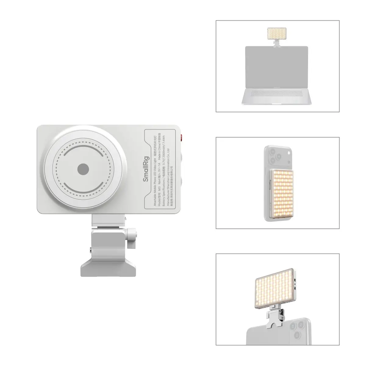 Smallrig M3 Attachable Mobile Phone Led Video Light (White) 5640 2