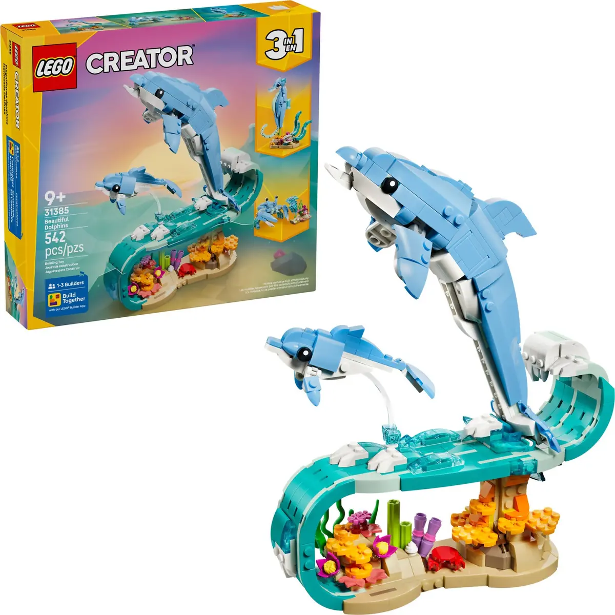 Lego 31385 Sea Animals: Beautiful Dolphins - Creator 3-In-1 1
