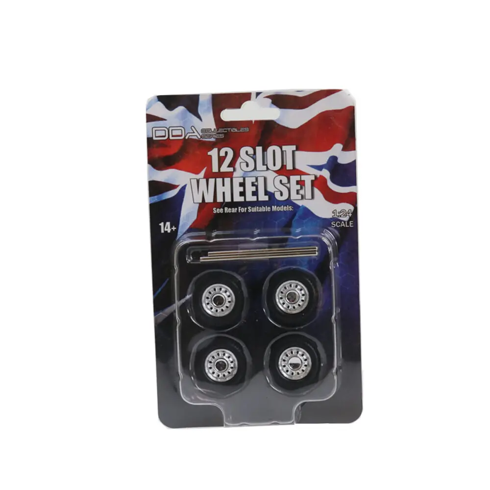Dda 1:24 4Pcs 12 Slot Wheels With Tyres & Axles Suits Holden Hq & Hj Model 1