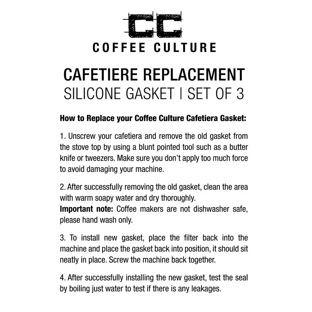 Coffee Culture 3-Cup Silicone Gasket For Stovetop Espresso Cup 3Pc (White) 2