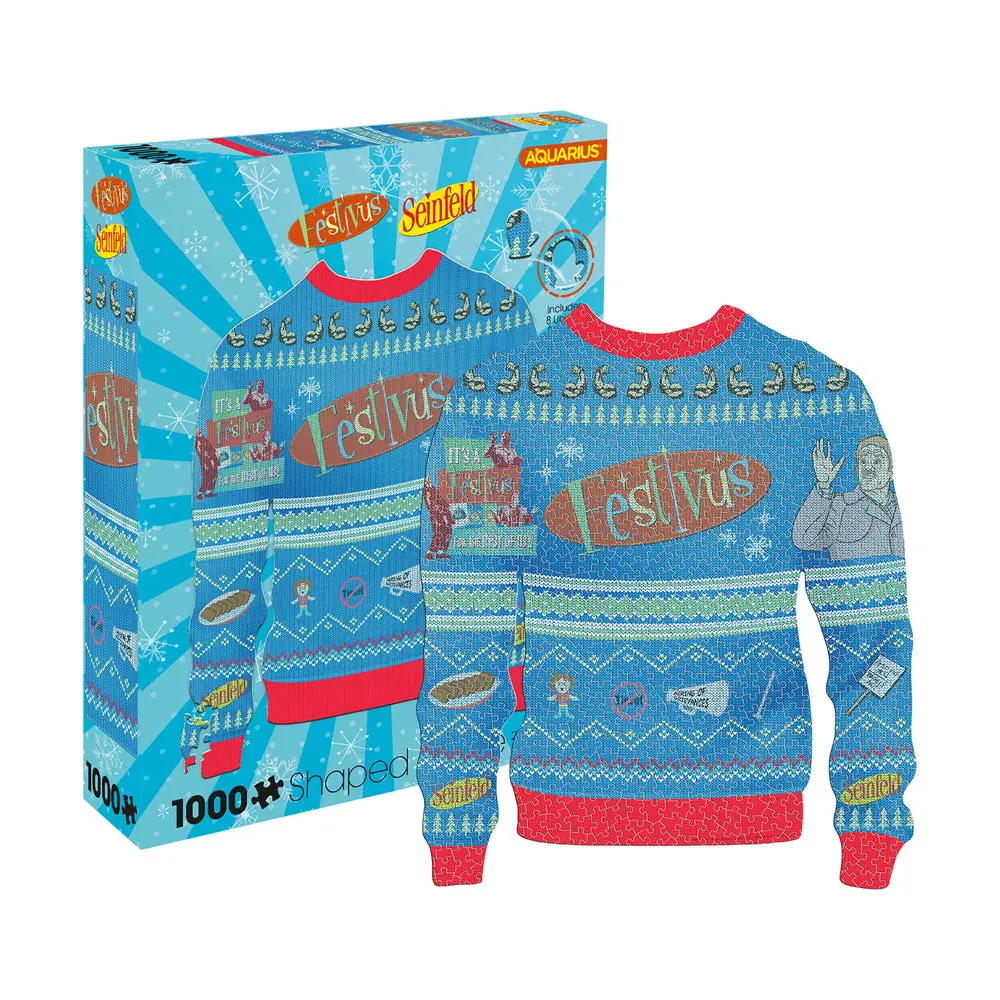 Aquarius 1000Pc Aquarius Festivus Ugly Sweater Shaped 51X60cm Jigsaw Puzzle 1