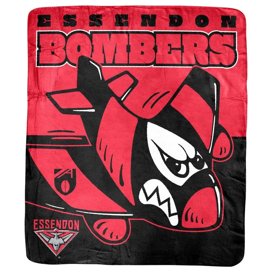 Afl - Essendon Bombers - Coral Fleece Rug 1