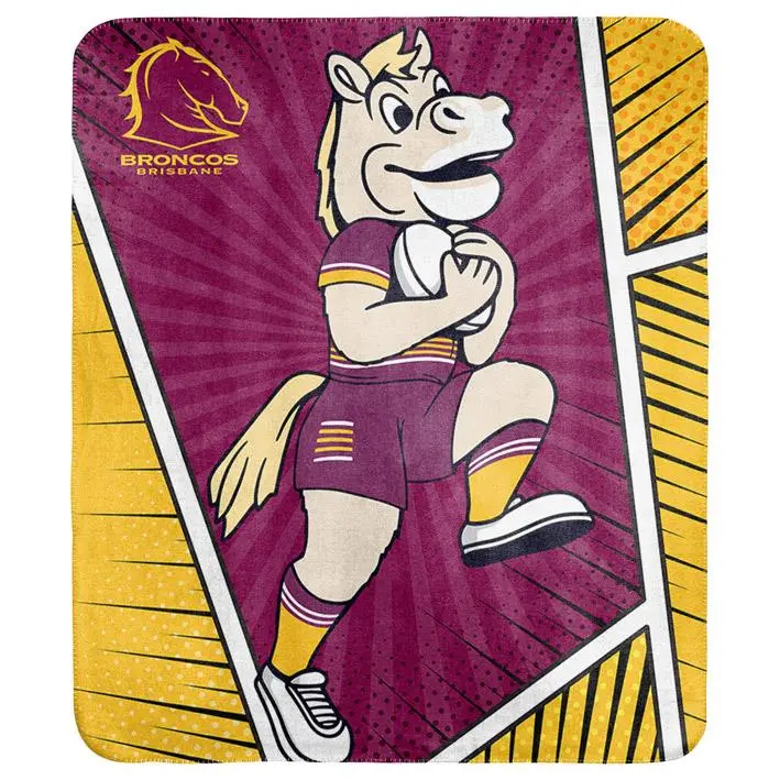 Nrl - Brisbane Broncos - Coral Fleece Rug 1
