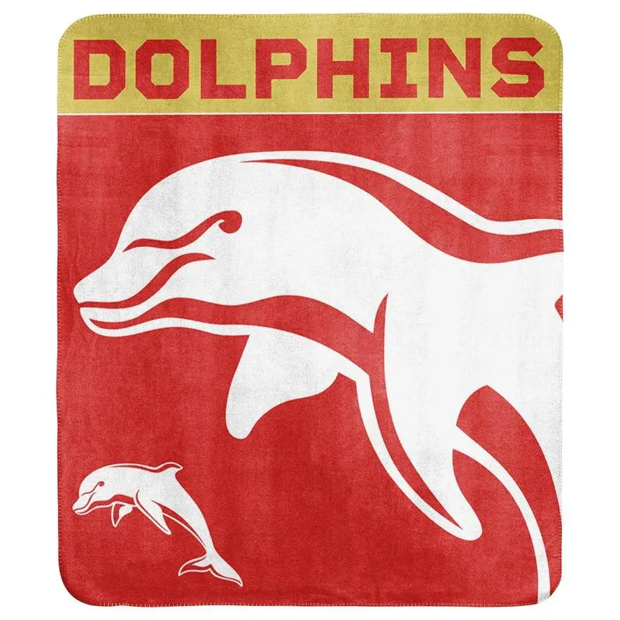 Nrl - Dolphins - Polar Fleece Blanket 1