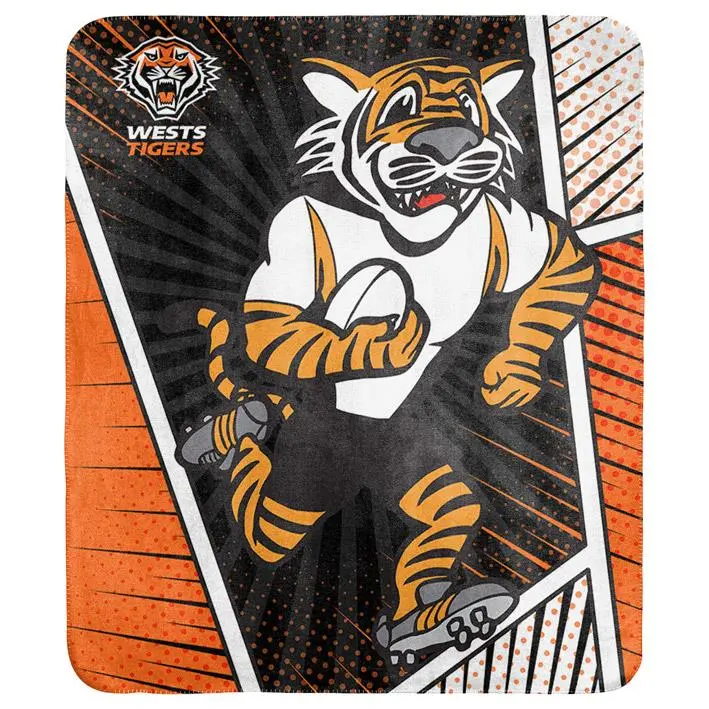 Nrl - Wests Tigers - Coral Fleece Rug 1