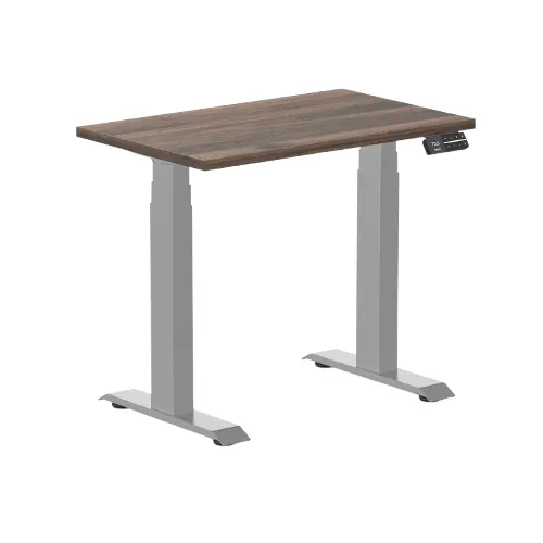 Desky Dual Mini Sit Stand Desk 800X500 Jarrah Legno Desktop And Grey Frame 1