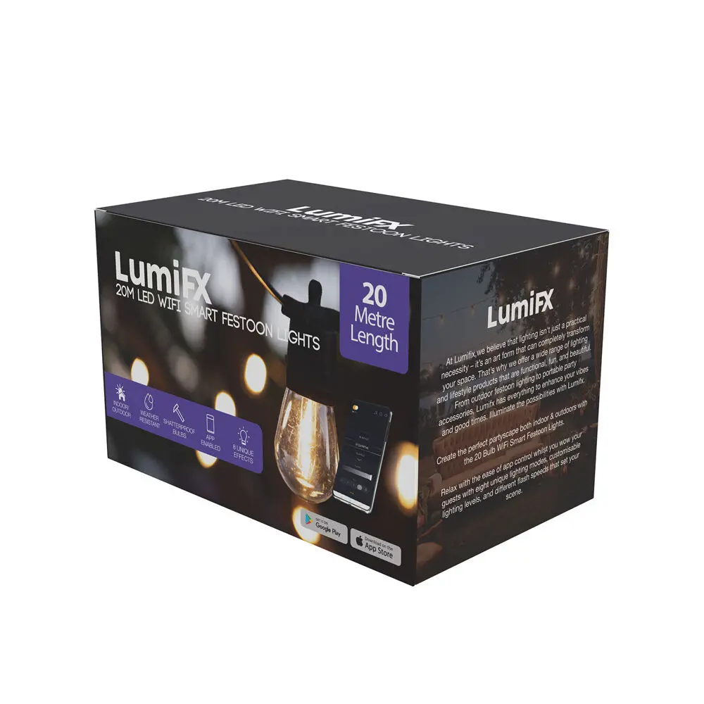 Lumifx 20 Bulb Led Wifi Smart Festoon Lights 20M Warm White 1