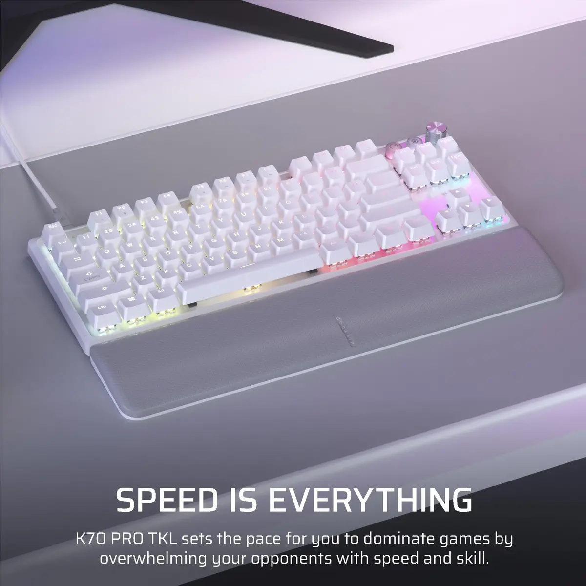 Corsair K70 Pro Tkl Tenkeyless Magnetic Mechanical Gaming Keyboard (White) 2