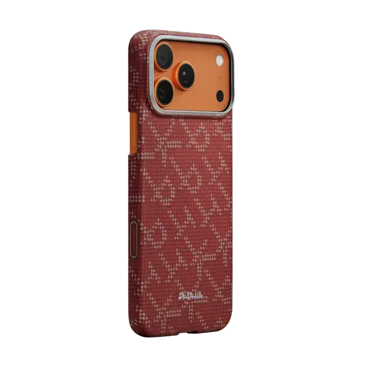 Pitaka Monogram-Gold/Red Ultra-Slim Case For Iphone 17 Pro Max 1
