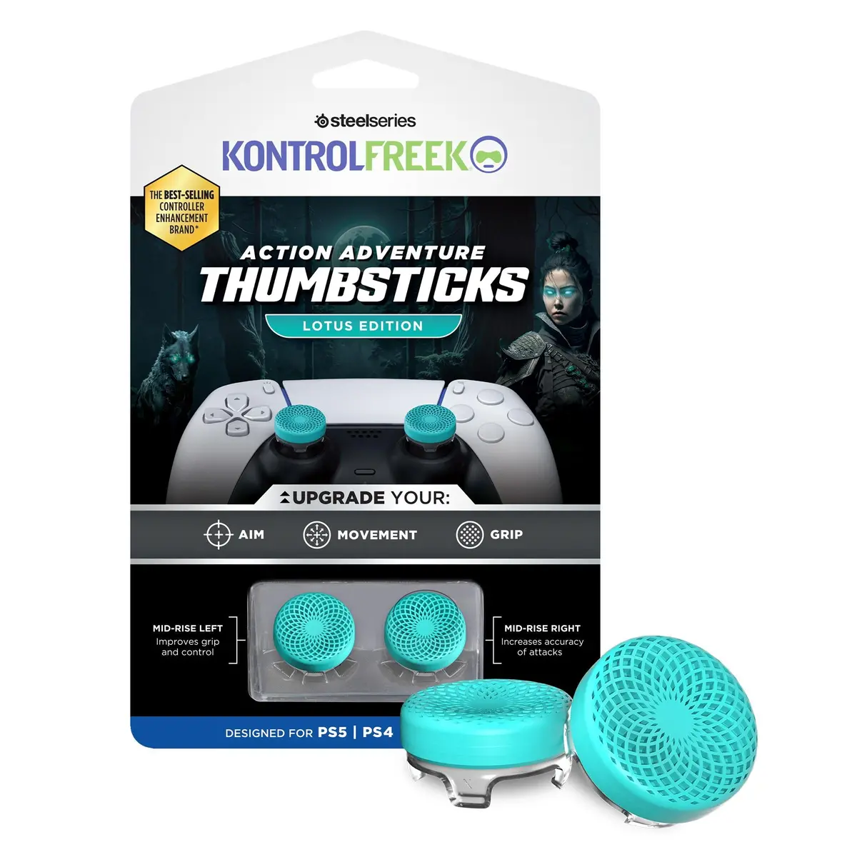 Kontrolfreak Action Lotus (Teal Blue/Clear) Kit For Playstation 1