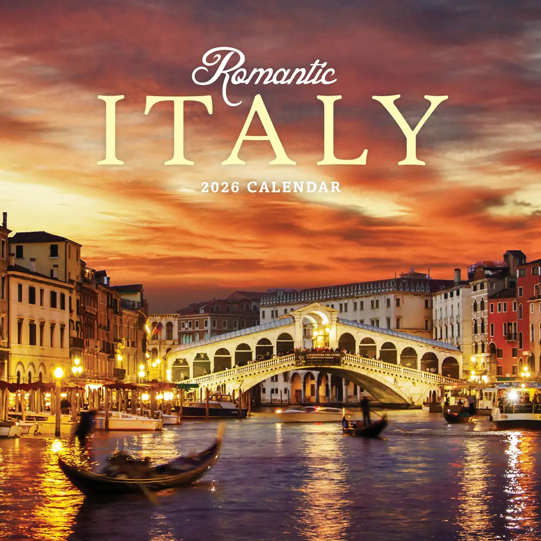 Paper Pocket Romantic Italy 2026 Calendar 1
