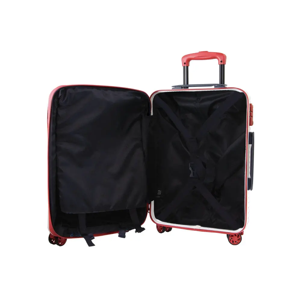 Gap Hard-Shell Suitcase 4 Wheel Hidden Pocket Cabin Luggage 56Cm White 2