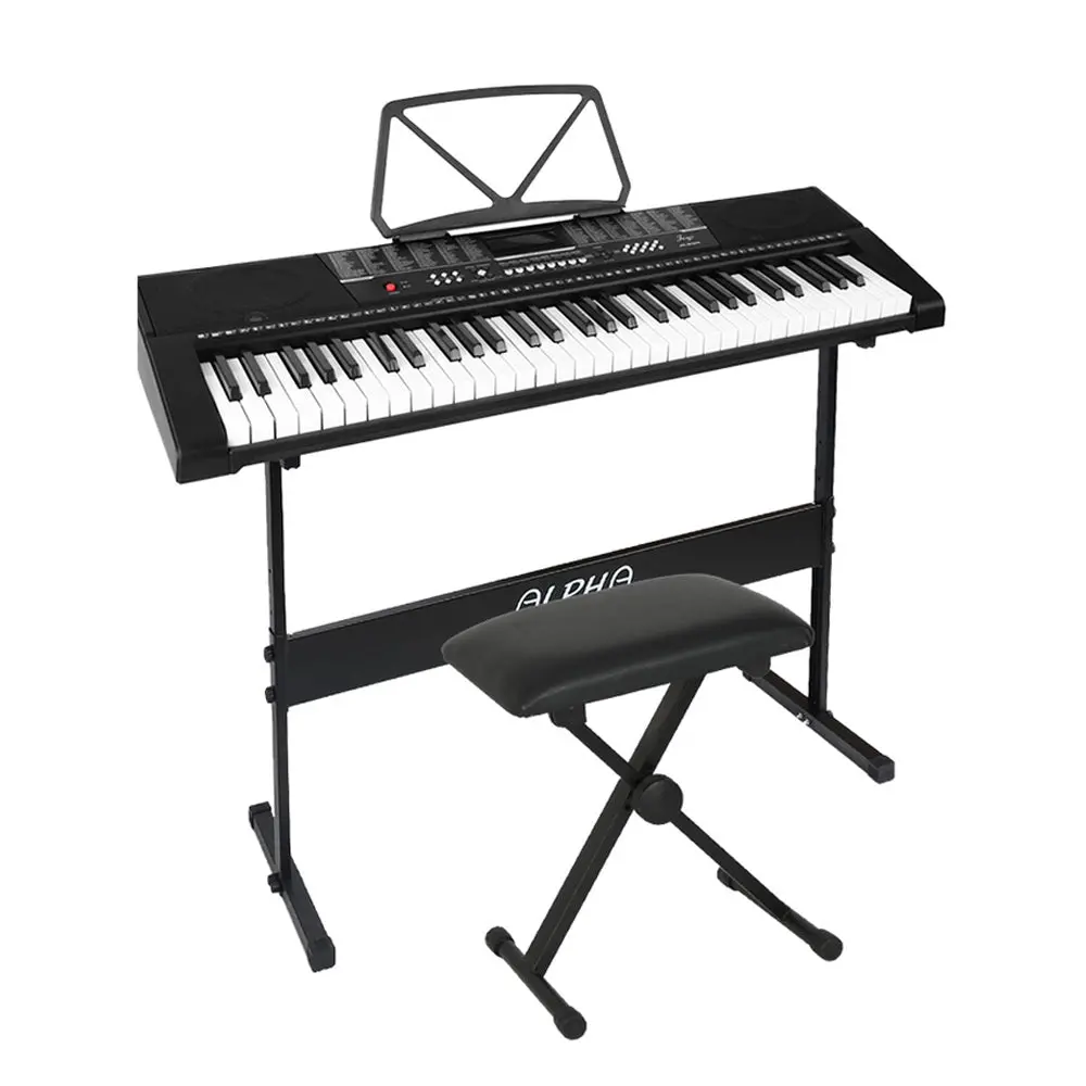 Alpha 61 Keys Electronic Piano Keyboard Digital Electric With Stand Stool Speaker 1