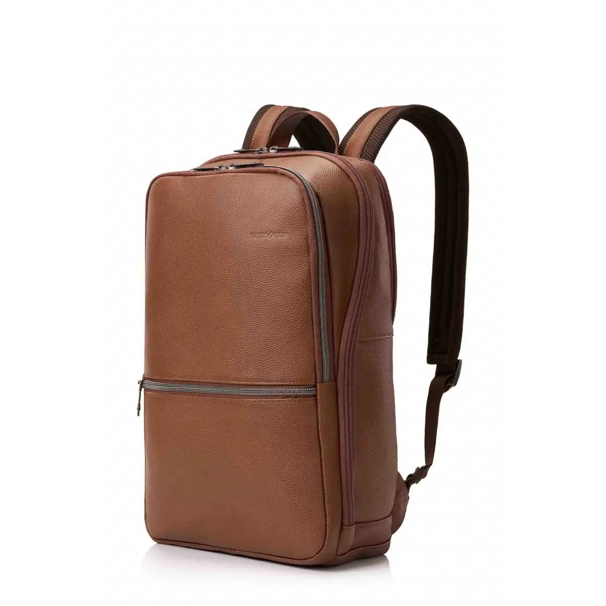 Samsonite Classic Leather Slim Backpack (Cognac) 1