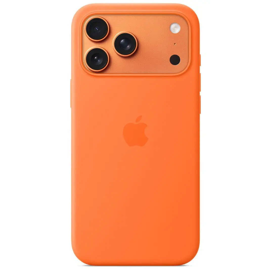 Apple Iphone 17 Pro Max Silicone Case With Magsafe (Orange) 1