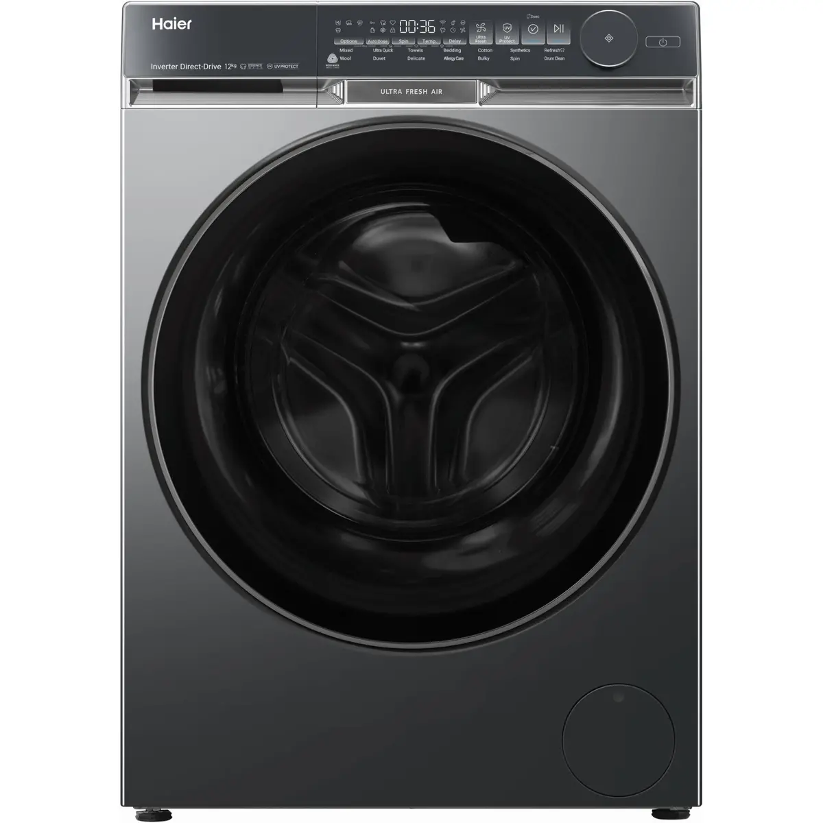 Haier Hwf12db1 12Kg 500 Series Front Load Washer Ultra Fresh Air (Dark) 1