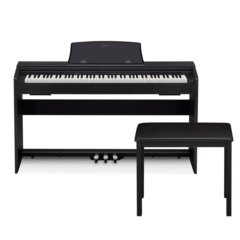 Casio Px-770Bk Privia 88-Note Digital Electric Piano With Foot Pedals And Bench (Black) 1