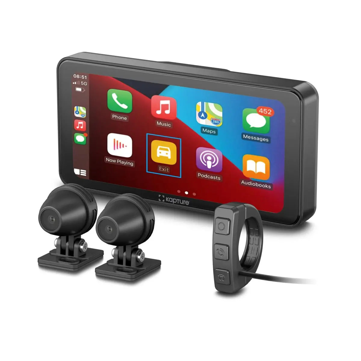 Kapture Motorbike Smart Monitor With Front & Rear Cameras 1