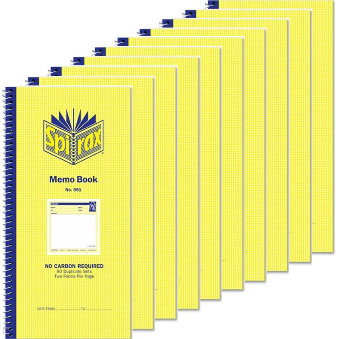 Spirax 551 Memo Book No Carbon 272X144mm Pack 10 1