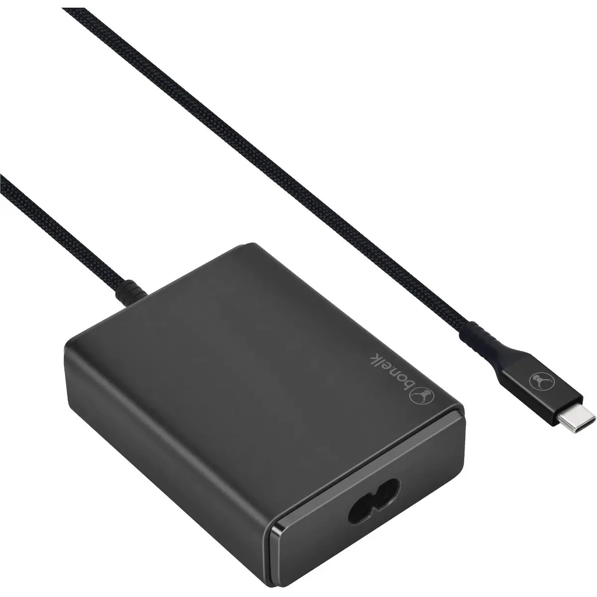 Bonelk Long-Life 100W Pd Gan Desktop Charger With In-Built Usb-C Cable 1.5M (Black) 1