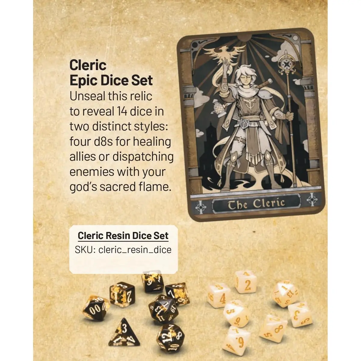 Dungeons & Dragons Beadle & Grimm's Epic Dice Set & Rolling Tray Cleric 1