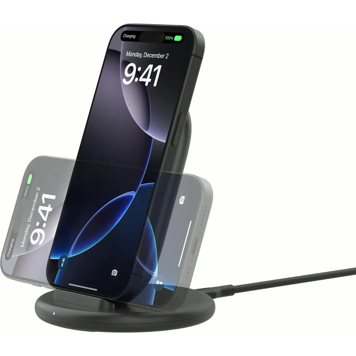 Belkin Boostcharge Wireless Charging Stand 15W With Wall Adapter (Black) 2