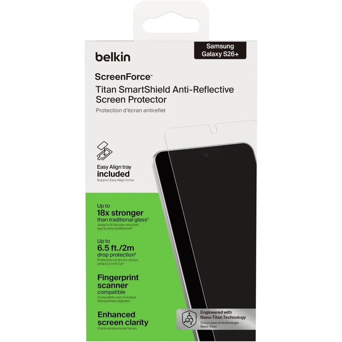 Belkin Titan Smartshield Anti-Reflective Screen Protector For Galaxy S26+ 2