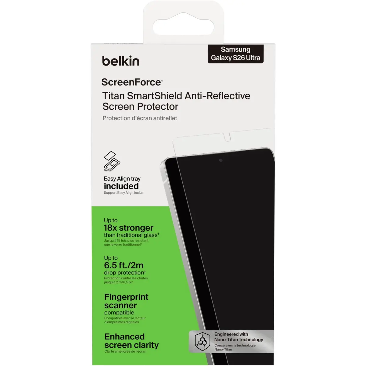 Belkin Titan Smartshield Anti-Reflective Screen Protector For Galaxy S26 Ultra 2