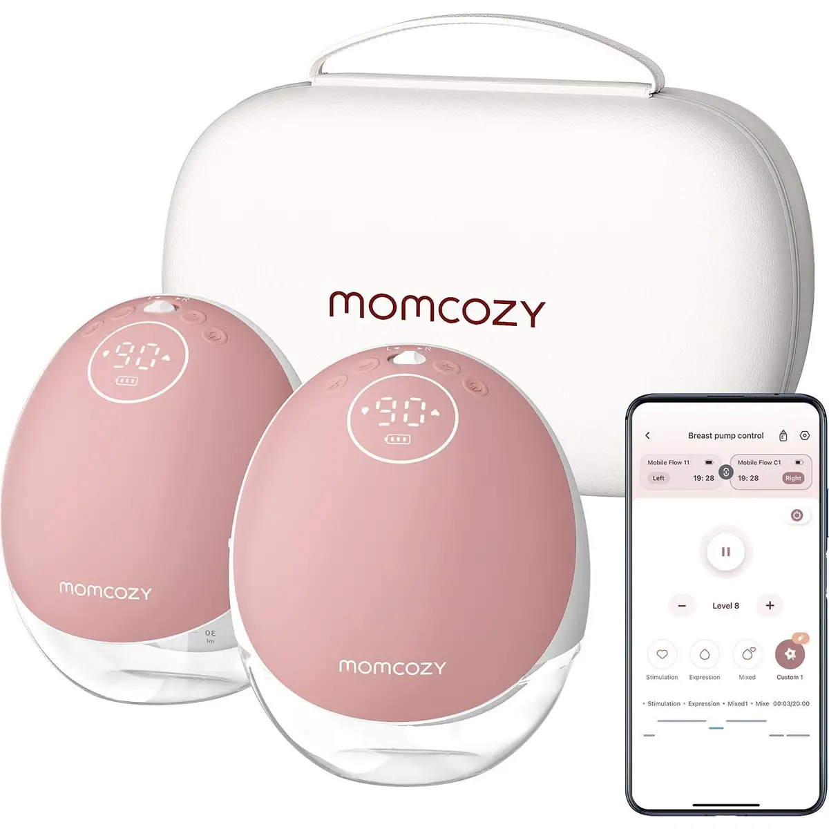 Momcozy M9 Hands-Free Breast Pump Red (Double) 1