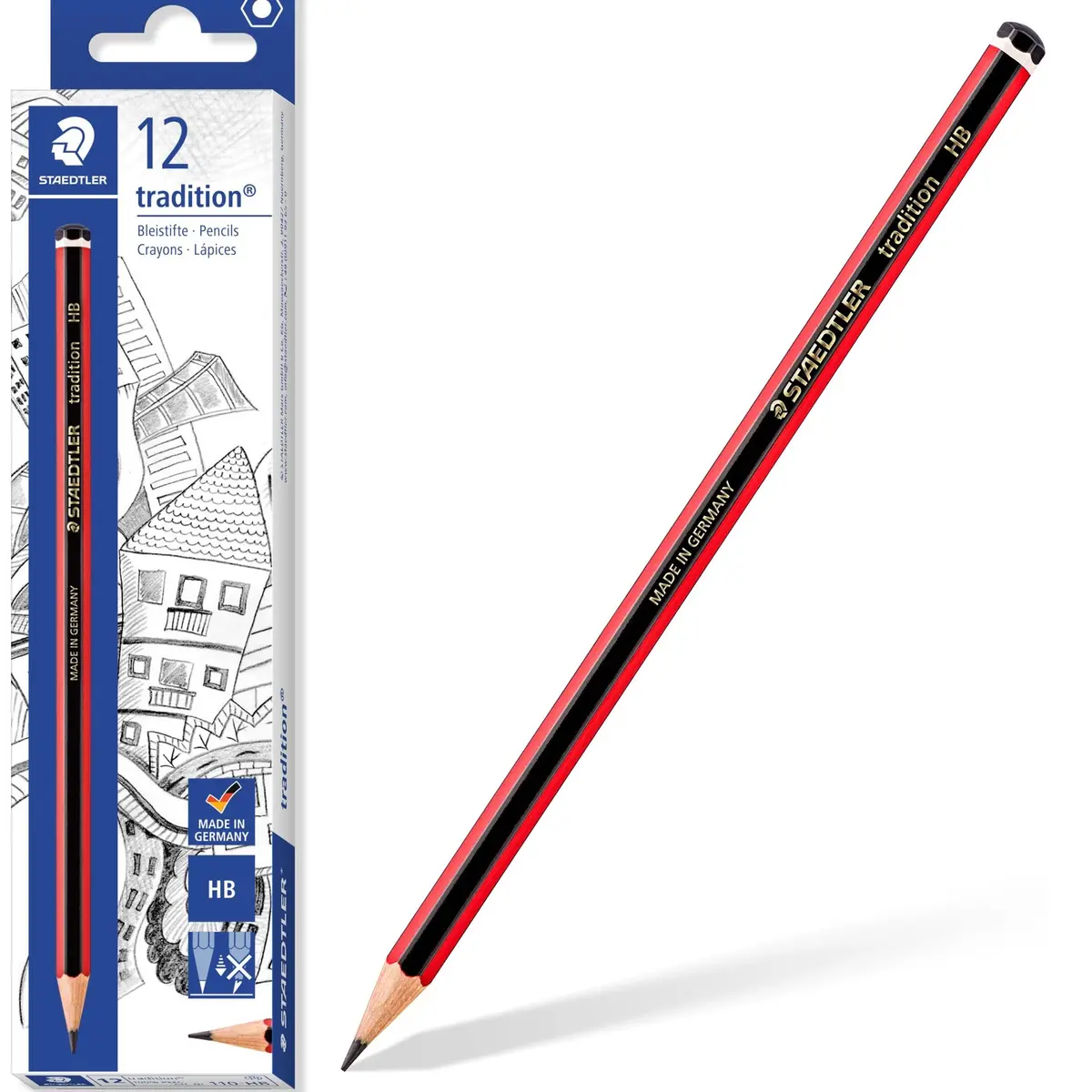 Staedtler 110 Tradition Graphite Pencils Hexagon Hb Box 12 1